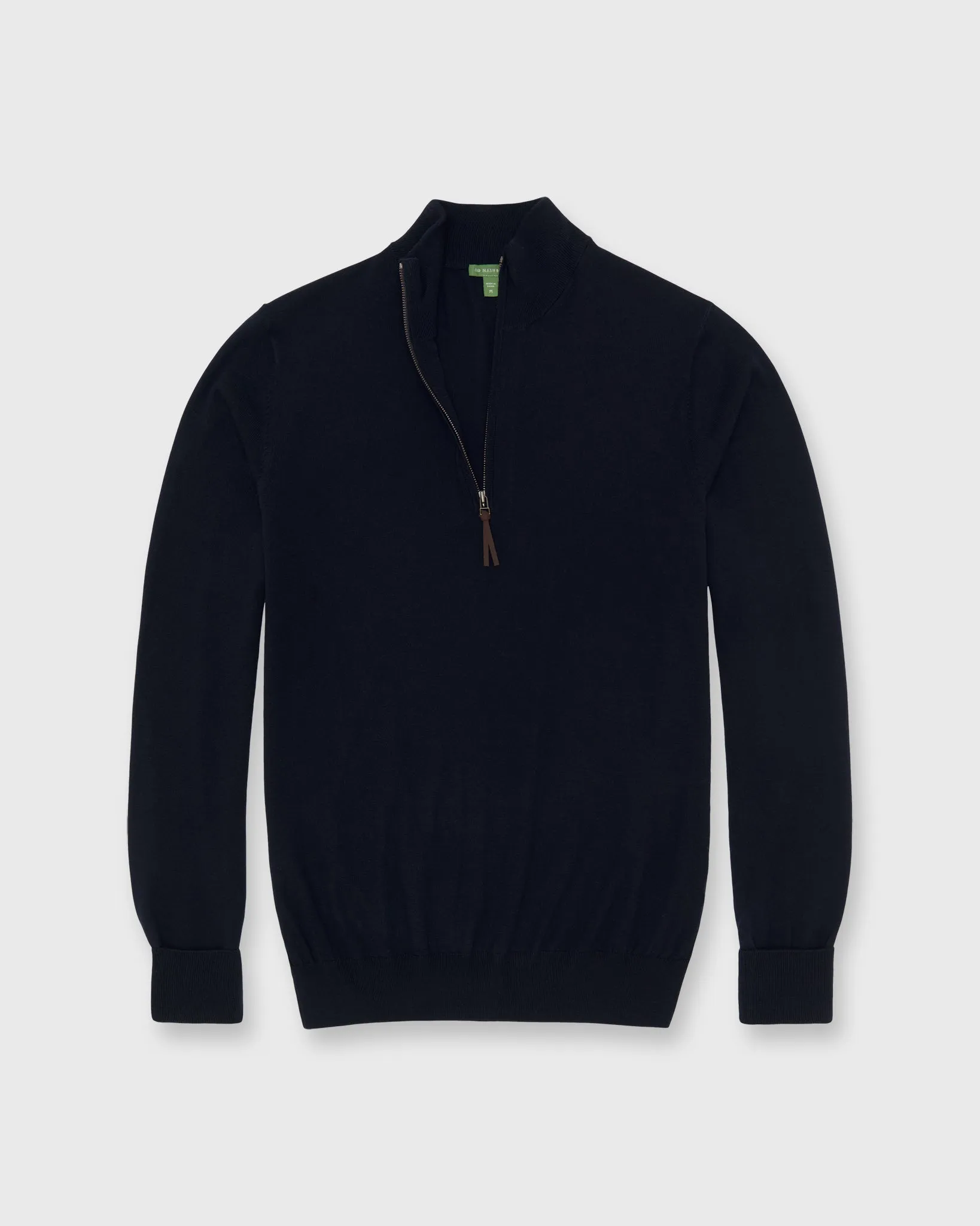 Fine-Gauge Half-Zip Sweater in Navy Escorial Wool sold by Mashburn