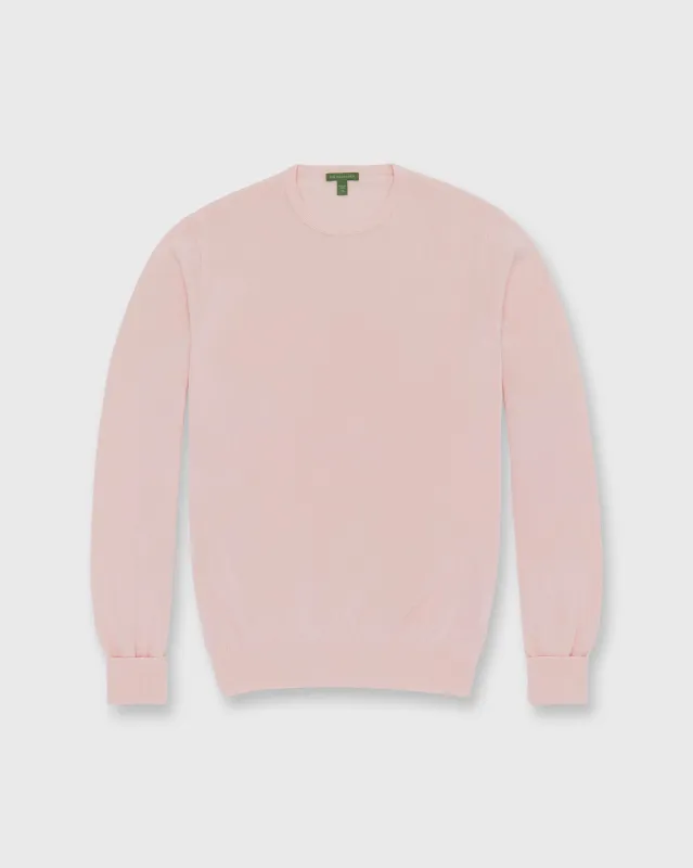 Crewneck Sweater in Pale Pink Ice Cotton made by Sid Mashburn