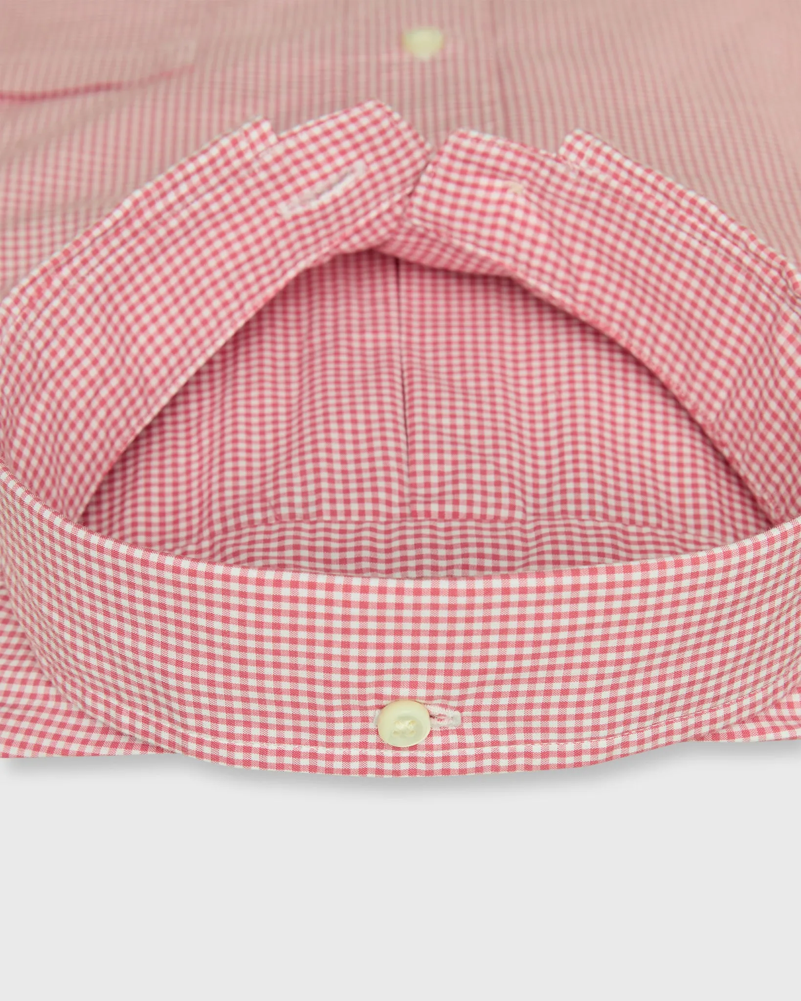 Button-Down Sport Shirt in Red Micro Gingham Poplin sold by Mashburn product image thumbnail 3