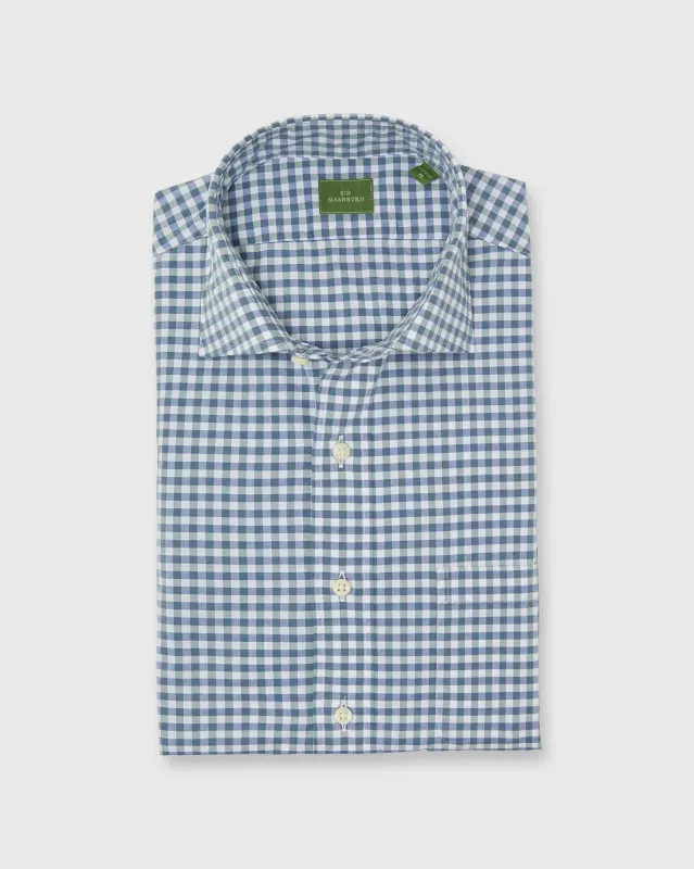 Spread Collar Sport Shirt in Bluegrass Gingham Poplin sold by Mashburn