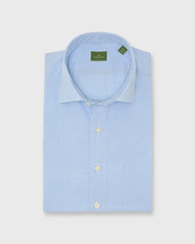 Spread Collar Sport Shirt in Dutch Micro Gingham Poplin sold by Mashburn