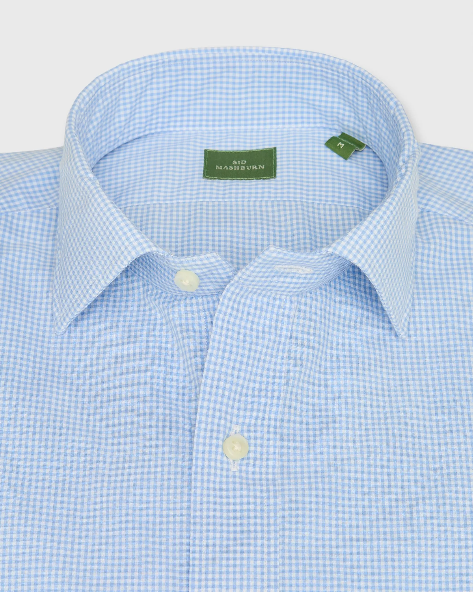 Spread Collar Sport Shirt in Dutch Micro Gingham Poplin sold by Mashburn product image thumbnail 2