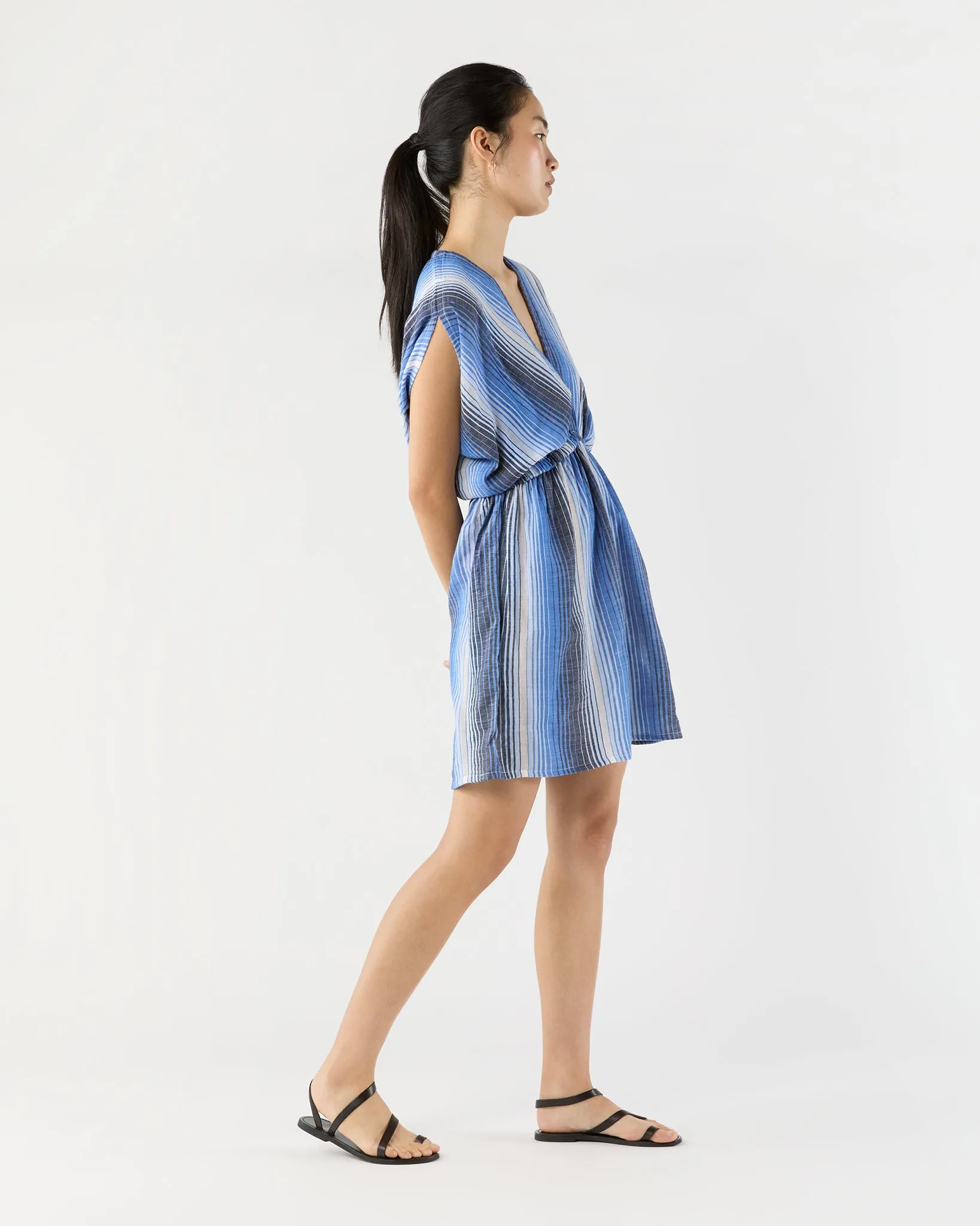 Alem Plunge Dress in Feven Blue sold by Mashburn product image thumbnail 4