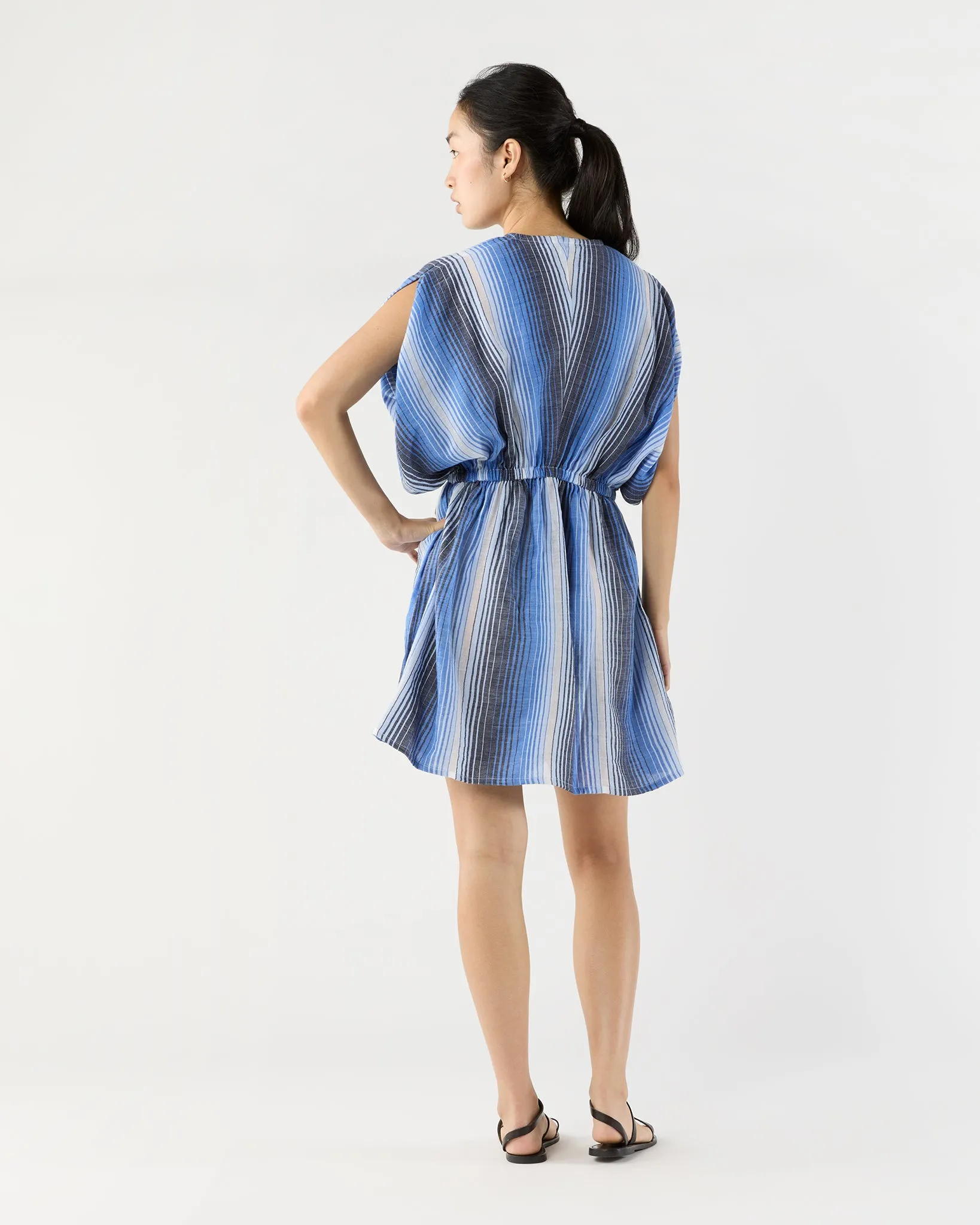 Alem Plunge Dress in Feven Blue sold by Mashburn product image thumbnail 3