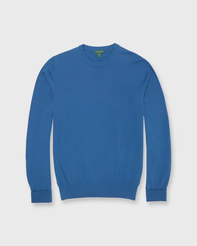 Fine-Gauge Crewneck Sweater in Storm Escorial Wool sold by Mashburn