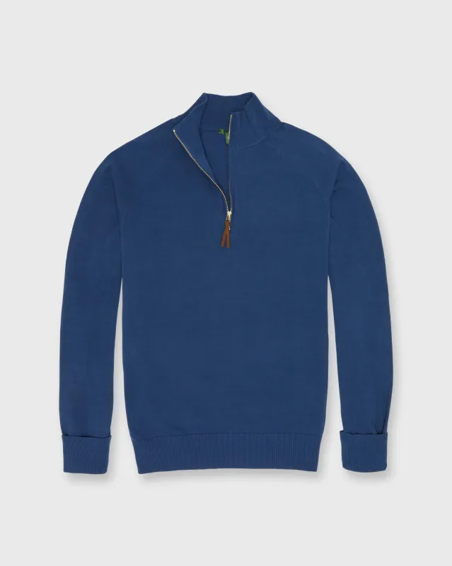 Half-Zip Sweater in Petrol Cotton sold by Mashburn
