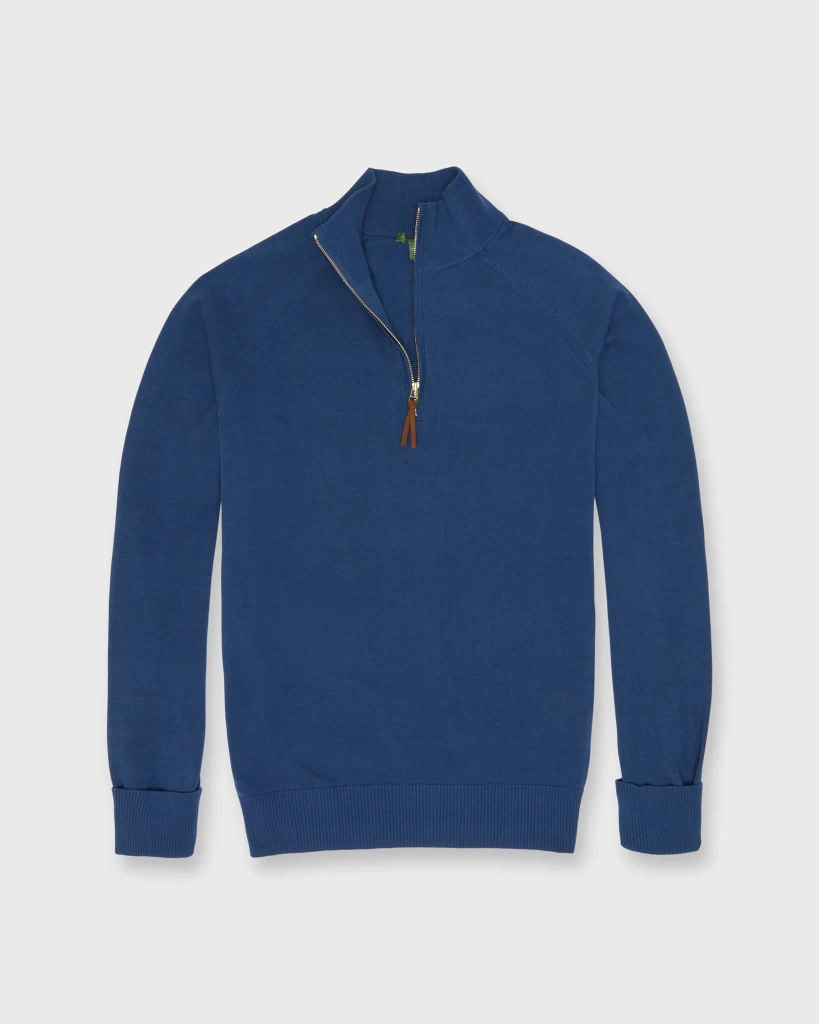 Half-Zip Sweater in Petrol Cotton sold by Mashburn