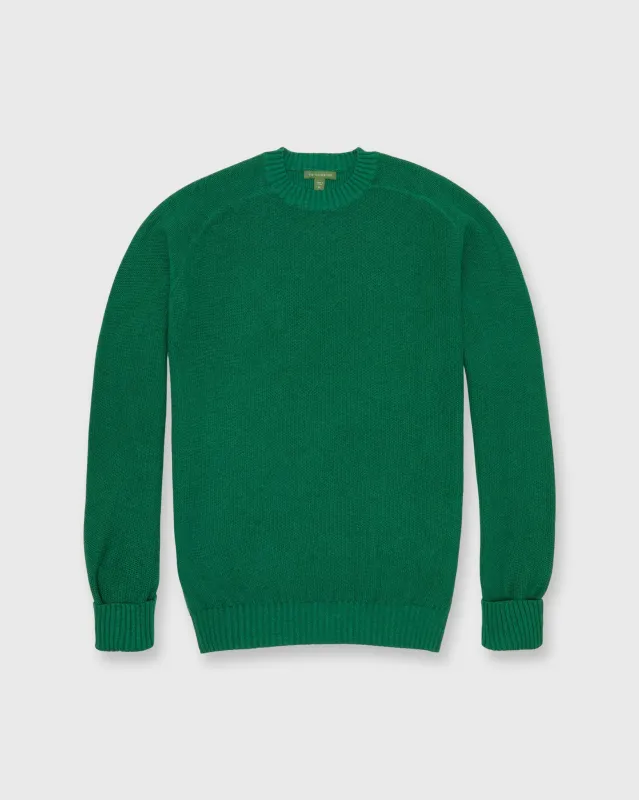 Lightweight Beach Crewneck Sweater in Heathered Green Cotton/Linen sold by Mashburn