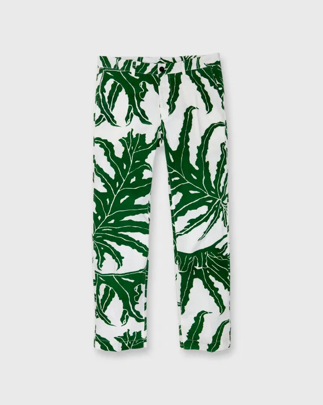 Field Pant in Kelly/White Bahamian Hand Printed Cotton sold by Mashburn