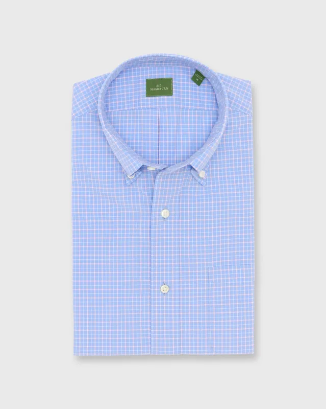 Button-Down Sport Shirt in Dutch/Pink/White Check Poplin sold by Mashburn
