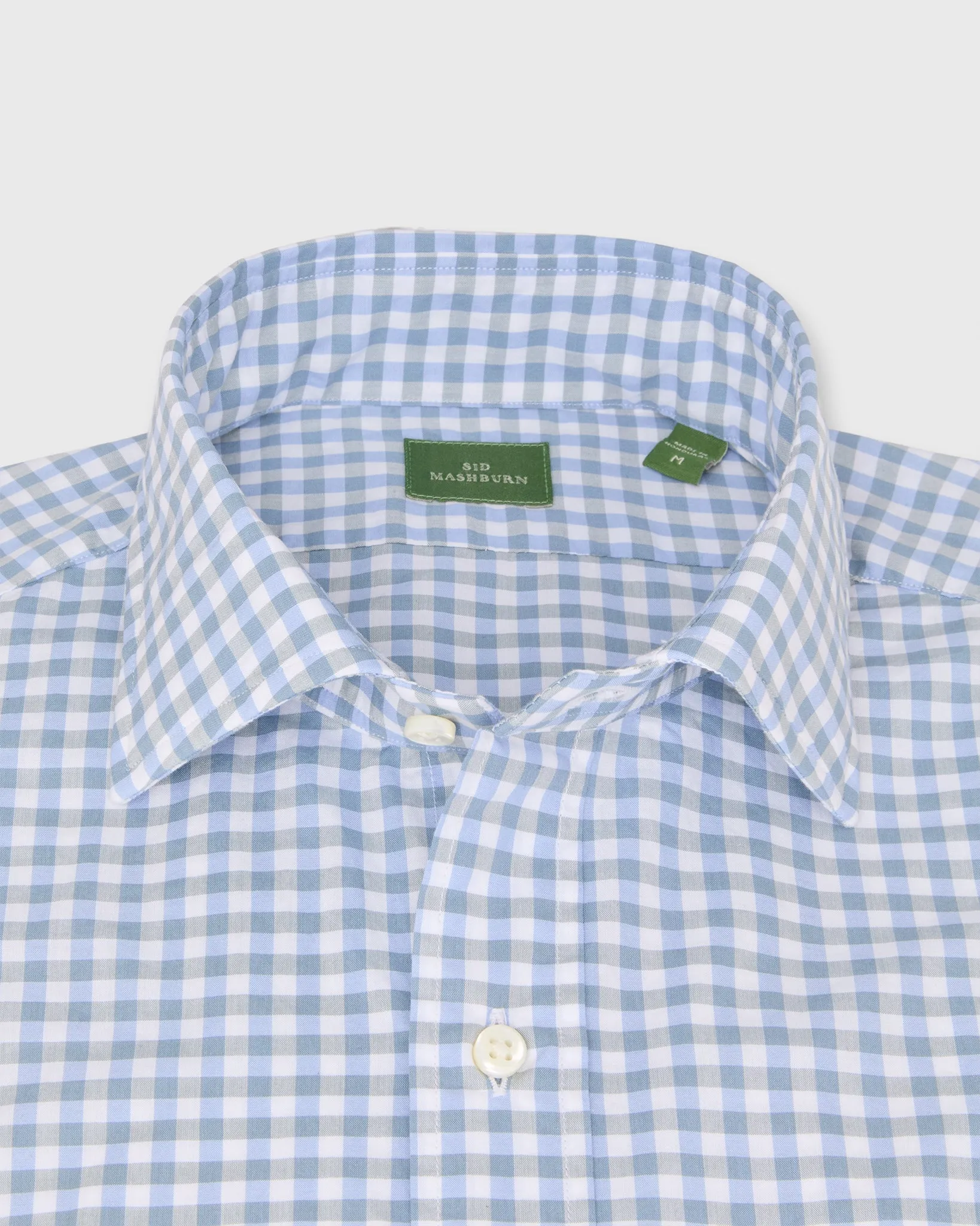 Spread Collar Sport Shirt in Coastal Gingham Poplin sold by Mashburn product image thumbnail 2