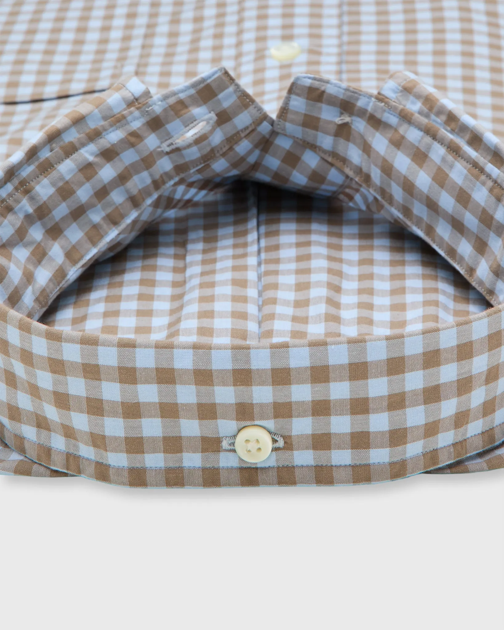 Button-Down Sport Shirt in Sky/Brown Gingham Poplin sold by Mashburn product image thumbnail 3