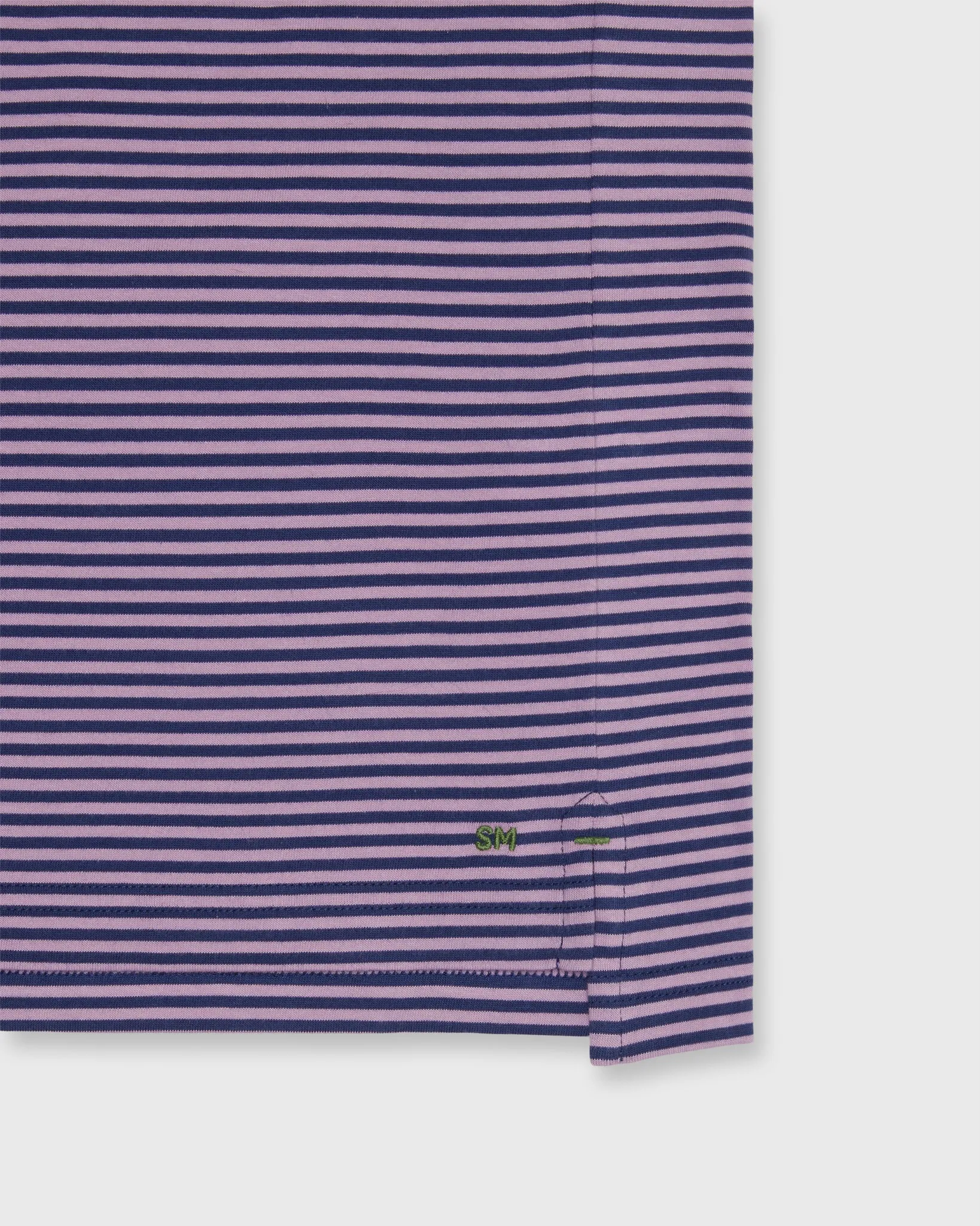 Short-Sleeved Polo in Ink/Orchid Stripe Jersey sold by Mashburn product image thumbnail 3