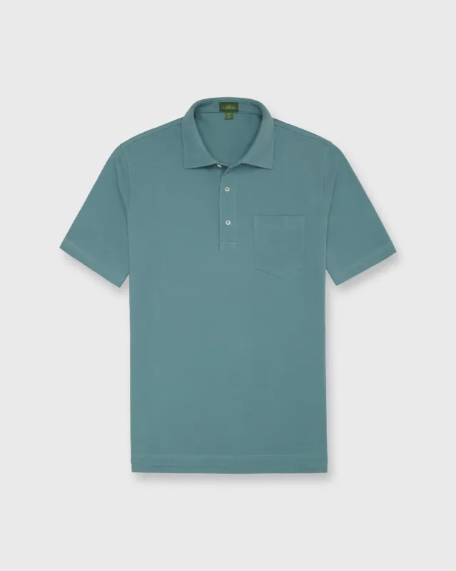 Short-Sleeved Polo in River Pima Pique sold by Mashburn