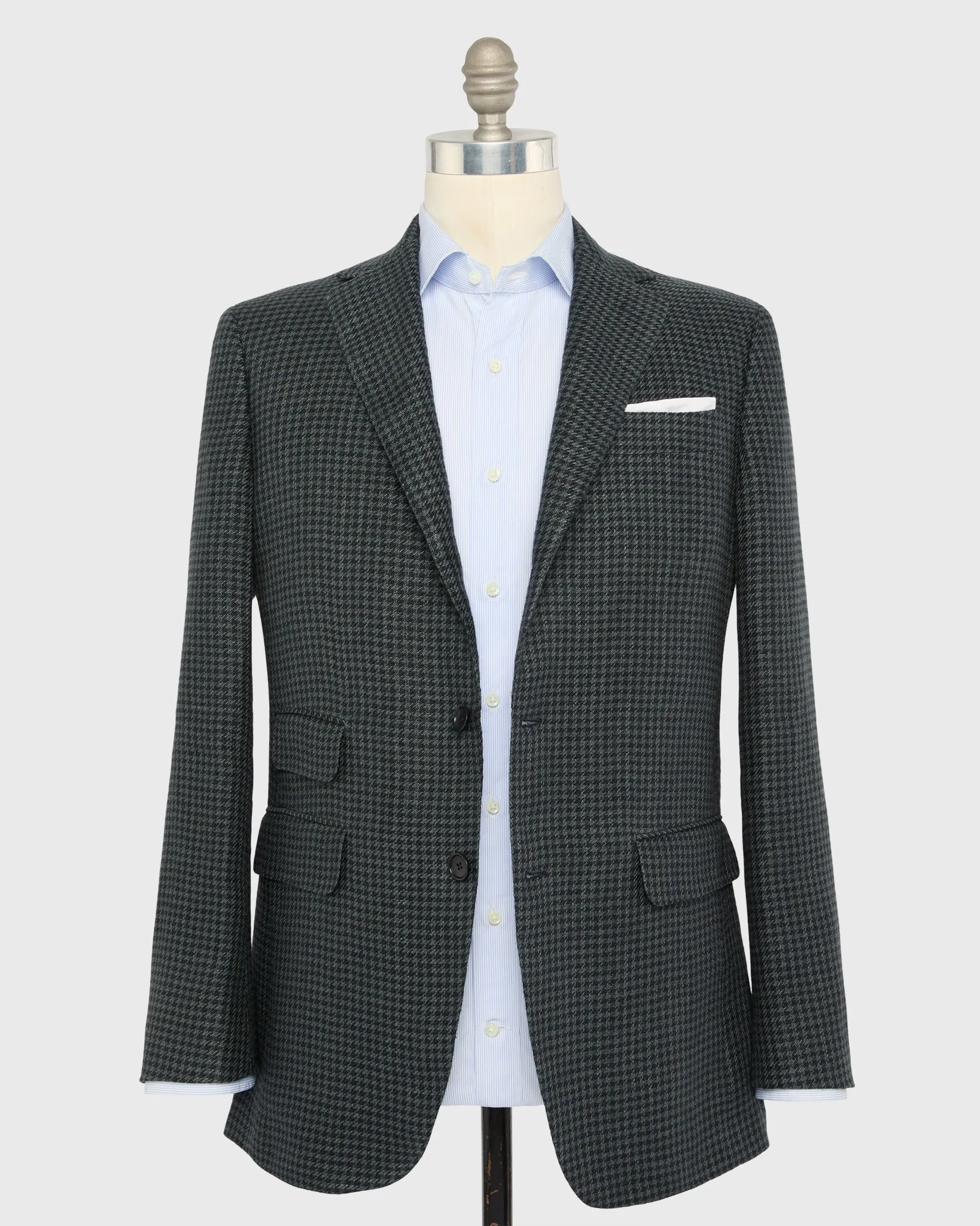Virgil No. 2 Jacket in Olive/Navy Houndstooth Hopsack sold by Mashburn product image thumbnail 3