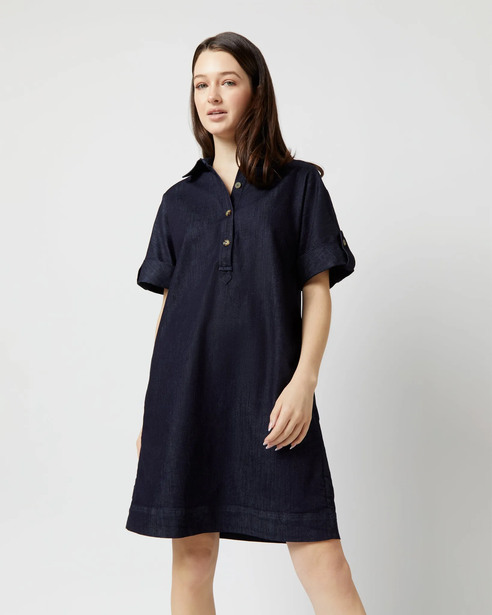 Molly Dress in Indigo Stretch Denim sold by Mashburn product image thumbnail 3