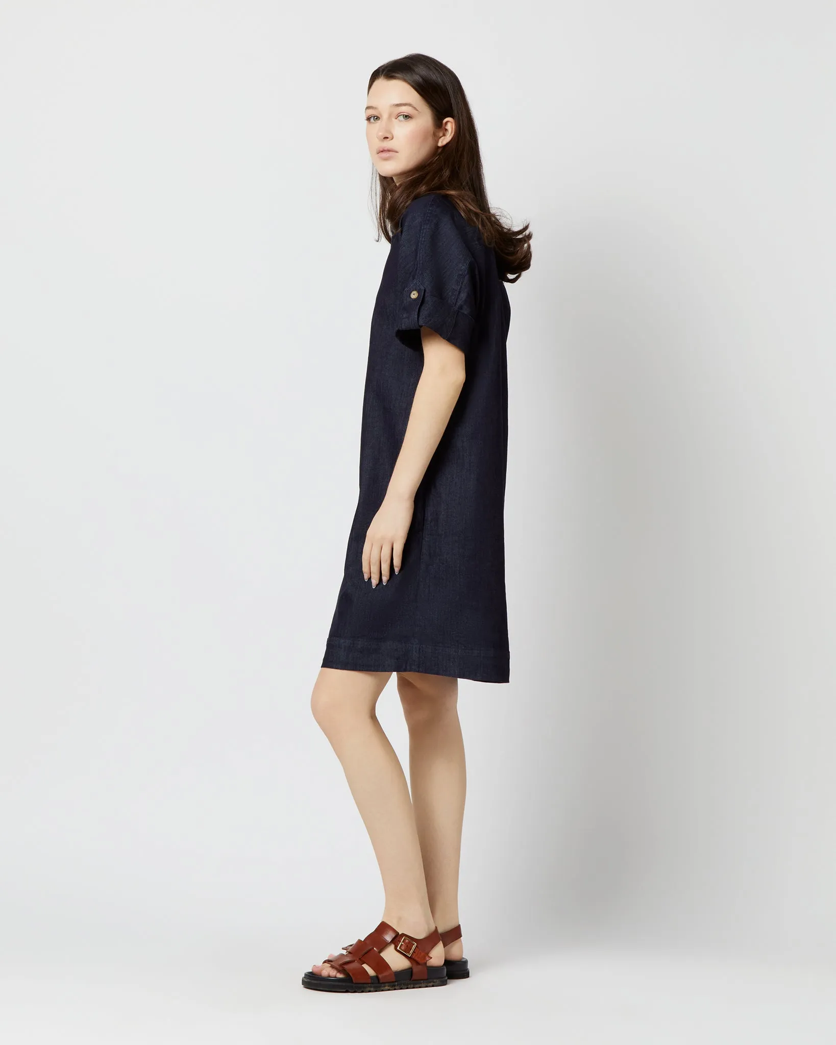 Molly Dress in Indigo Stretch Denim sold by Mashburn product image thumbnail 4