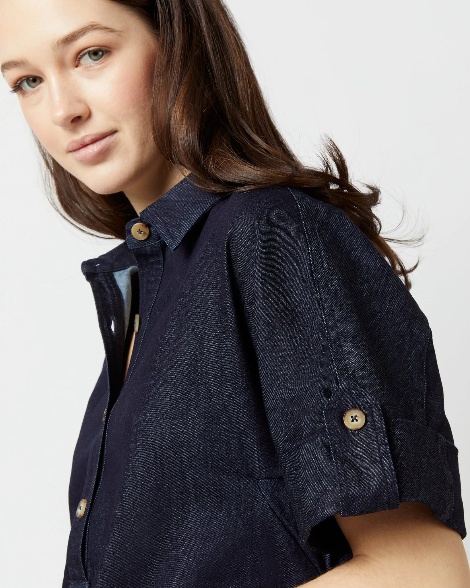Molly Dress in Indigo Stretch Denim sold by Mashburn product image thumbnail 2
