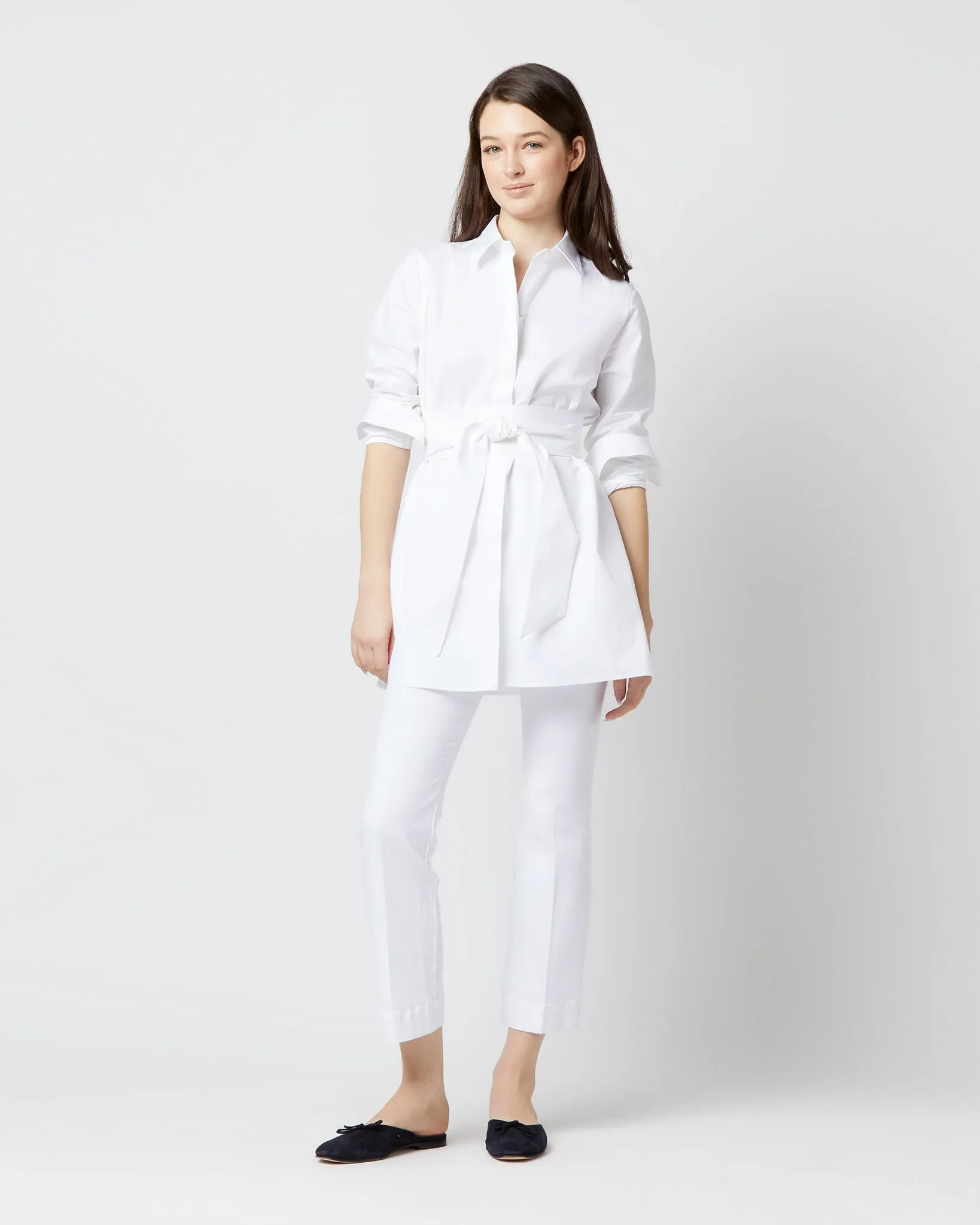 Gabrielle Tie Tunic in White Poplin sold by Mashburn product image thumbnail 4