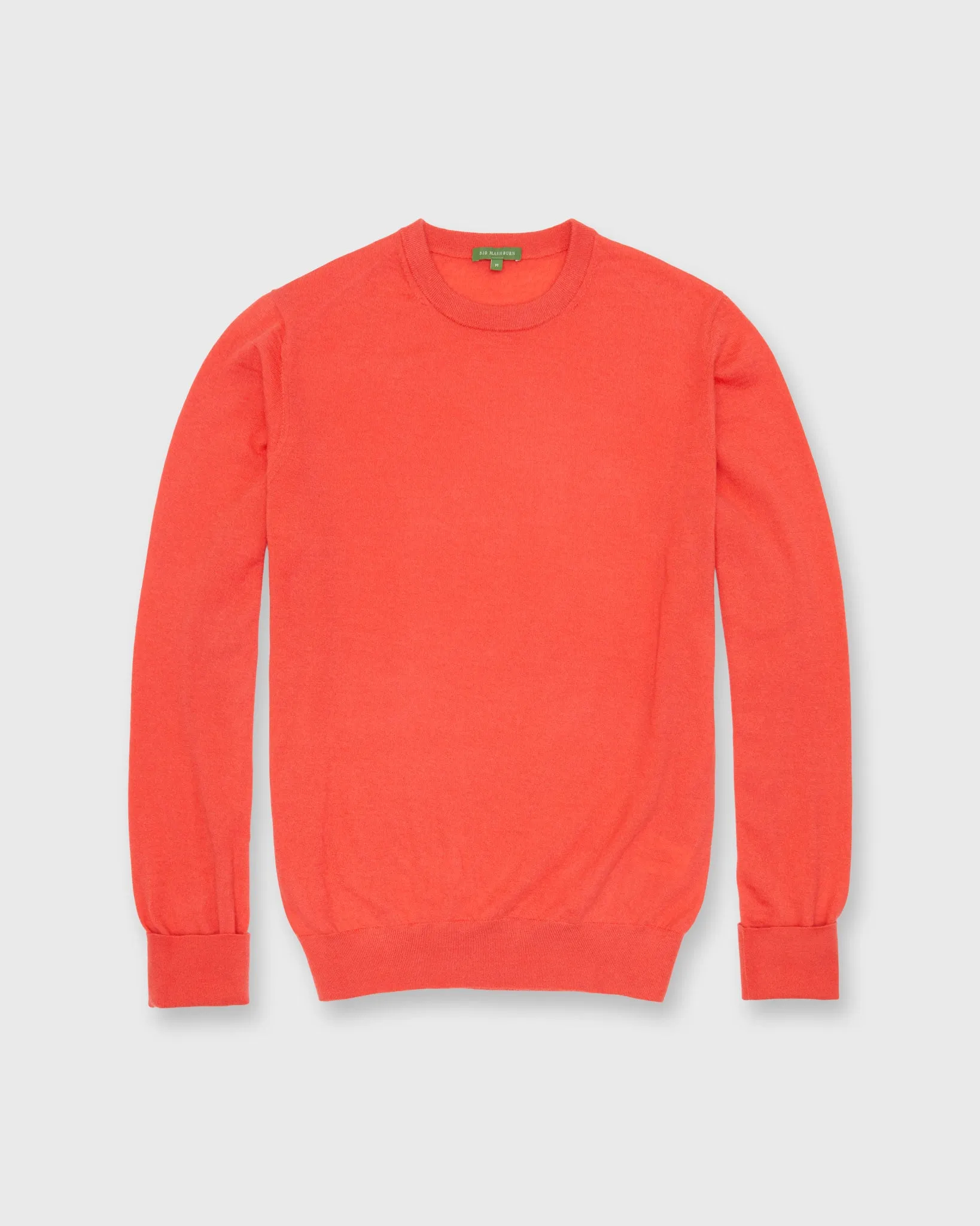 Fine-Gauge Crewneck Sweater in Flame Cashmere sold by Mashburn
