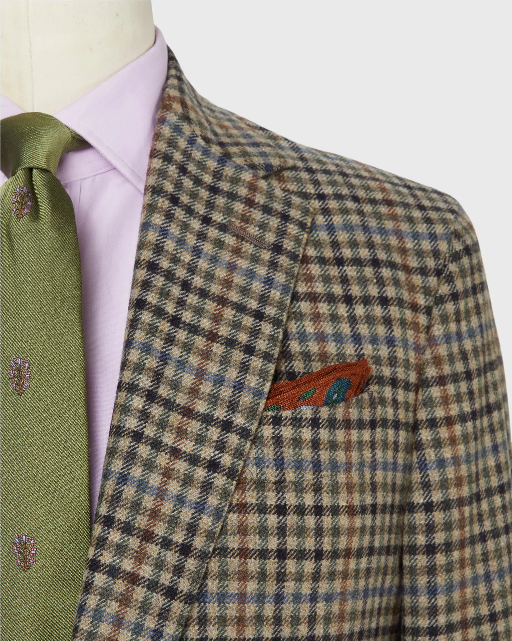 Virgil No. 2 Jacket in Oat/Sage/Blue Check Tweed sold by Mashburn product image thumbnail 2