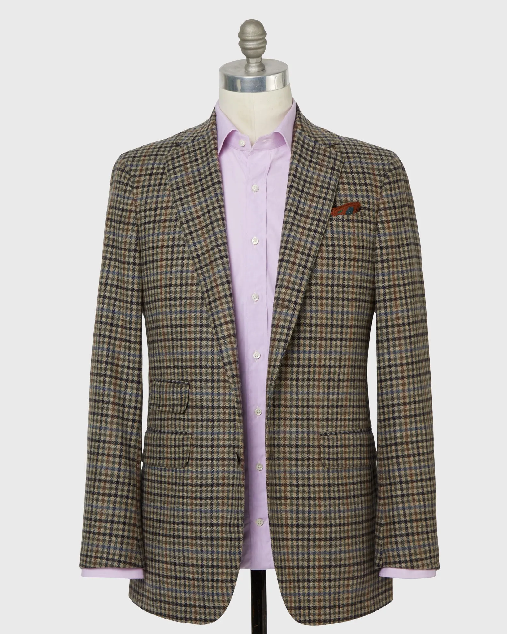 Virgil No. 2 Jacket in Oat/Sage/Blue Check Tweed sold by Mashburn product image thumbnail 3