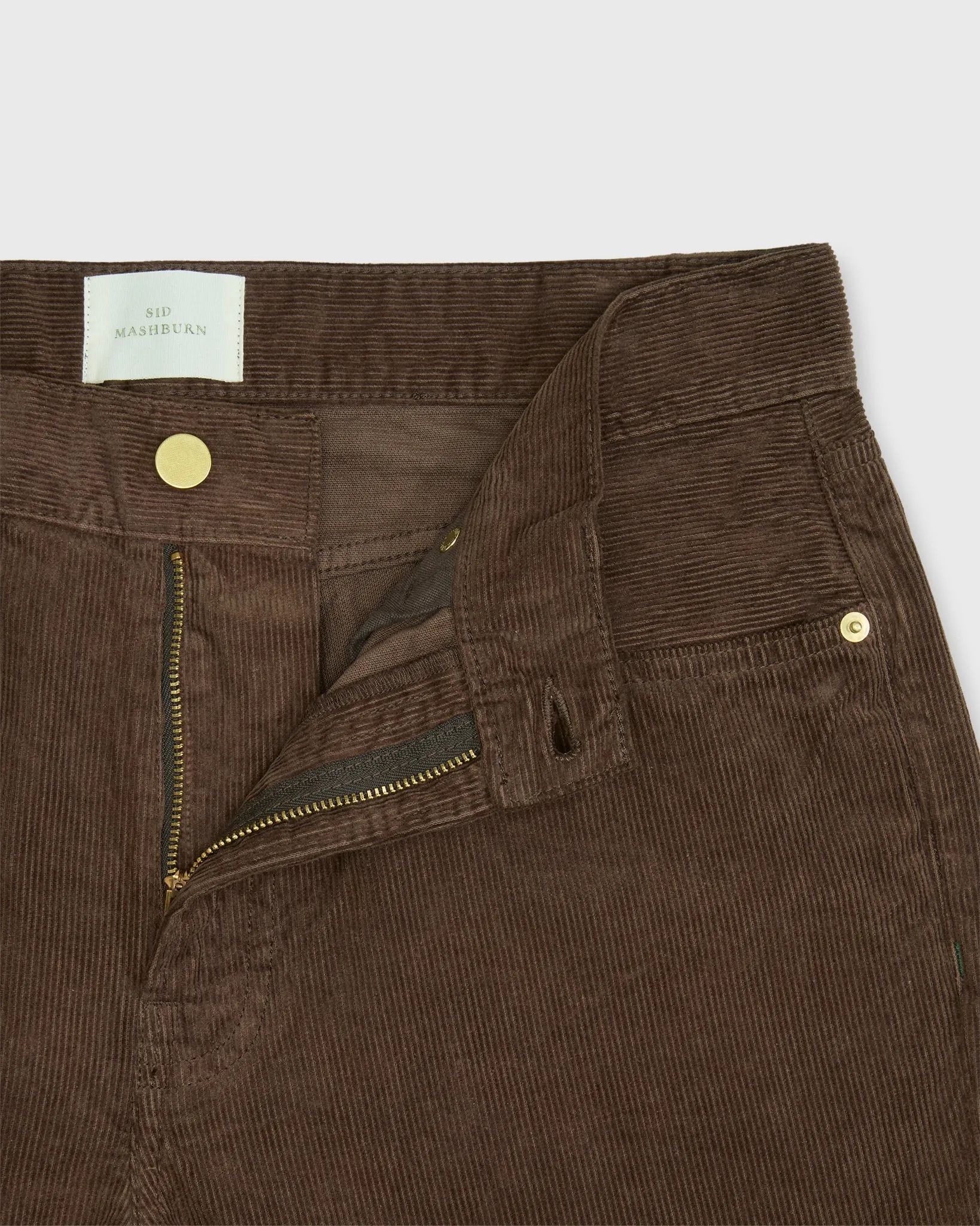 Slim Straight 5-Pocket Pant in Chocolate Garment-Dyed Corduroy sold by Mashburn product image thumbnail 4