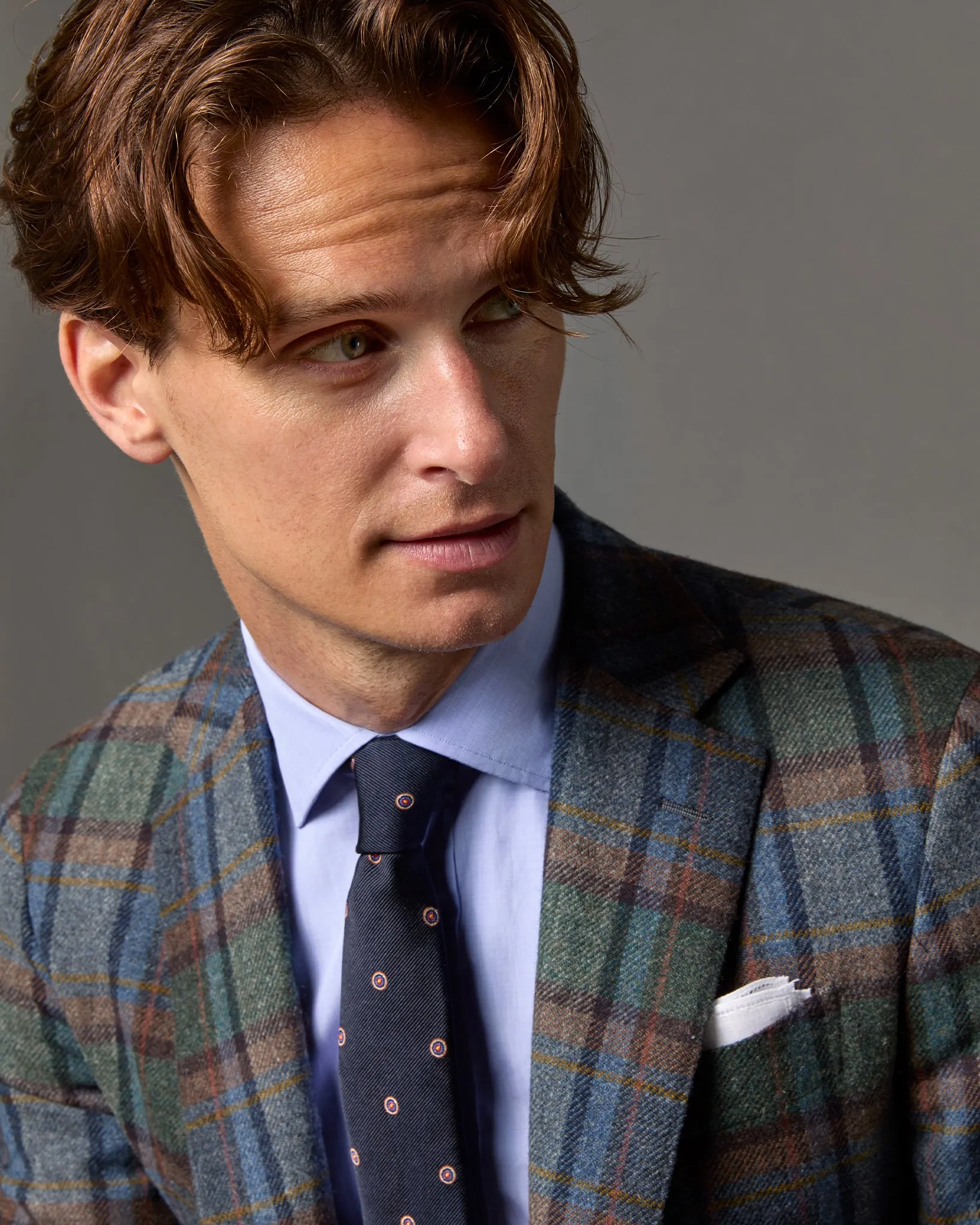 Virgil No. 2 Jacket in Blue/Green/Merlot Blanket Plaid Tweed sold by Mashburn product image thumbnail 5