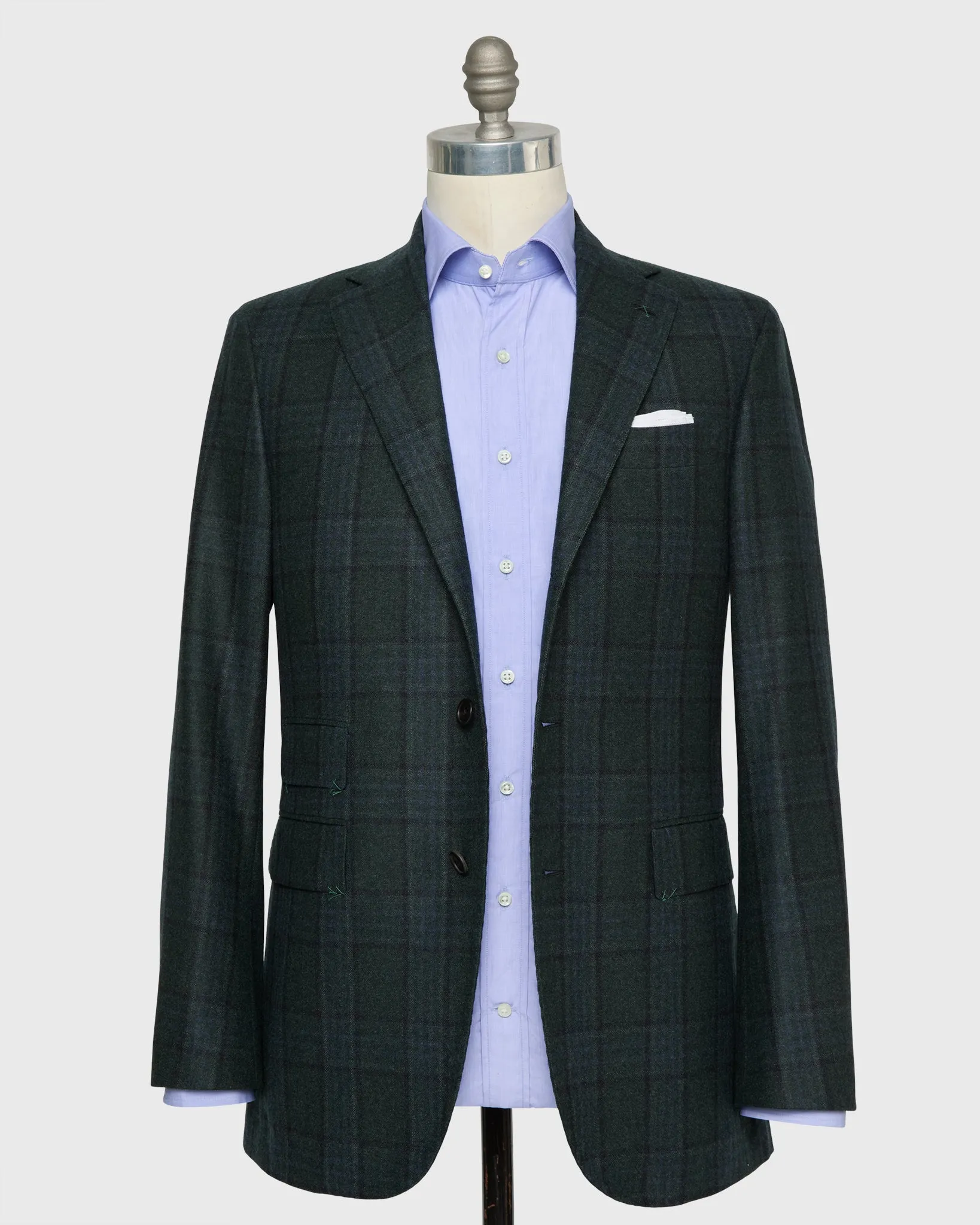 Virgil No. 4 Suit in Spruce/Navy Plaid Flannel sold by Mashburn product image thumbnail 3