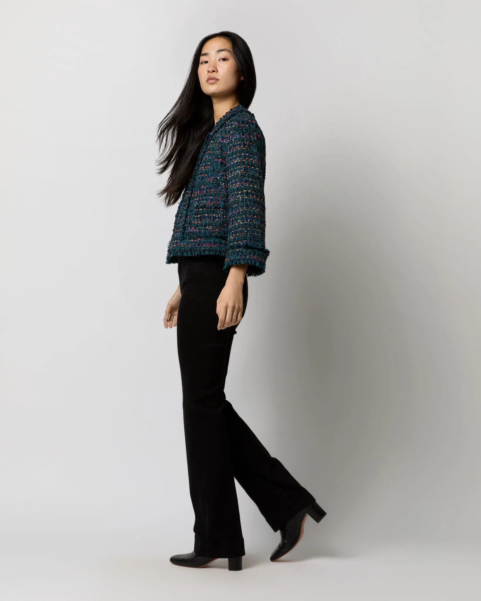 Chelsea Jacket in Peacock/Multi Sparkle Tweed sold by Mashburn product image thumbnail 4