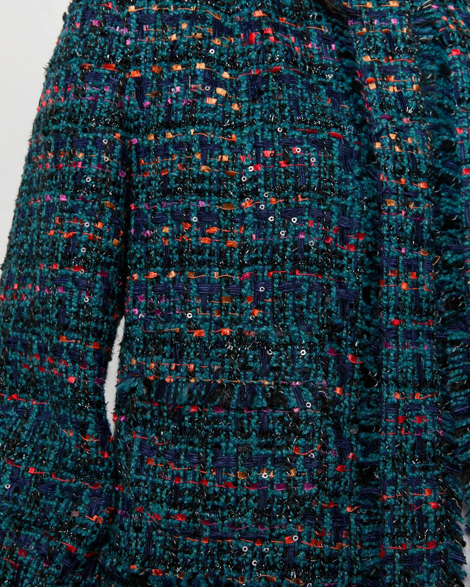 Chelsea Jacket in Peacock/Multi Sparkle Tweed sold by Mashburn product image thumbnail 3