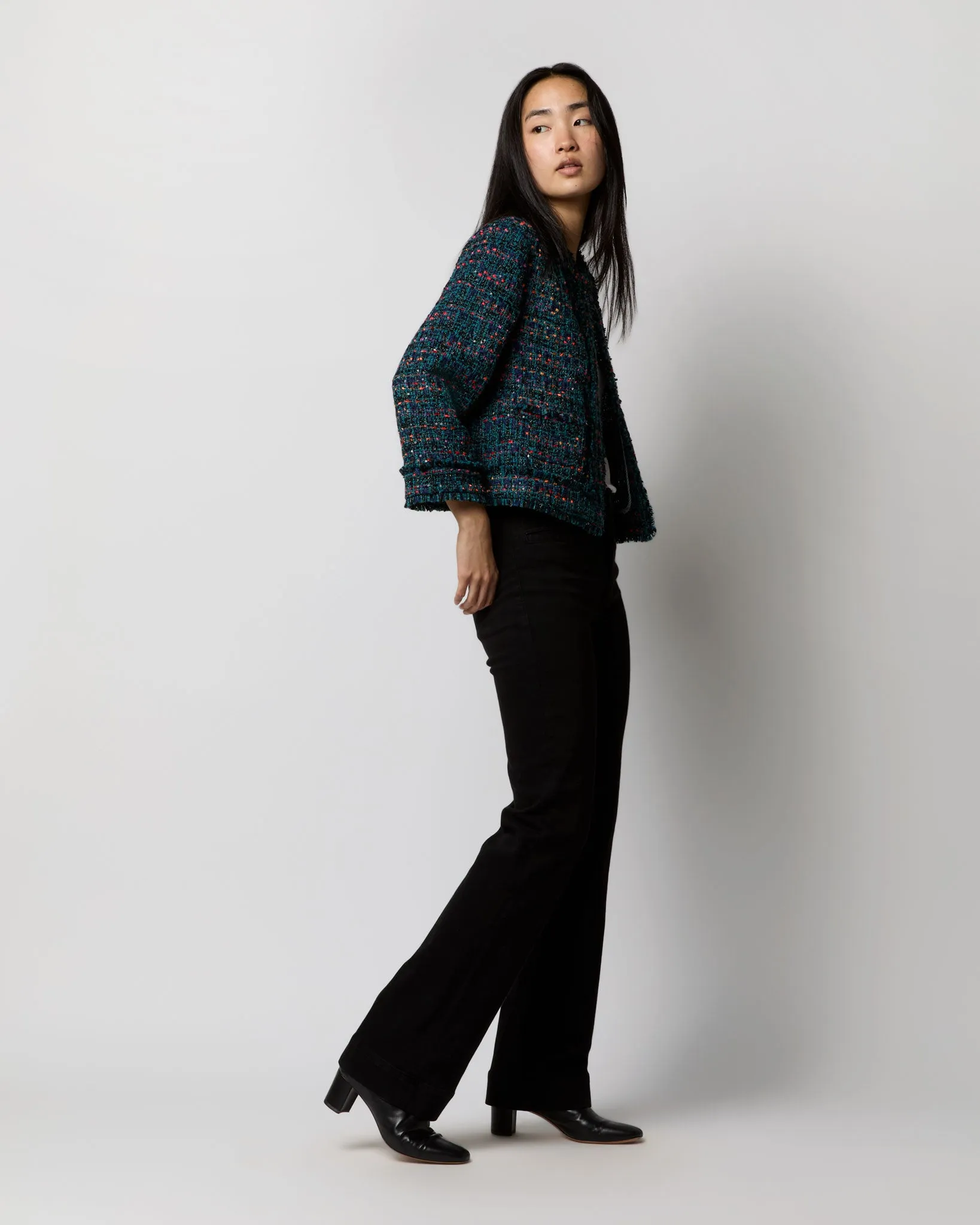 Chelsea Jacket in Peacock/Multi Sparkle Tweed sold by Mashburn product image thumbnail 5