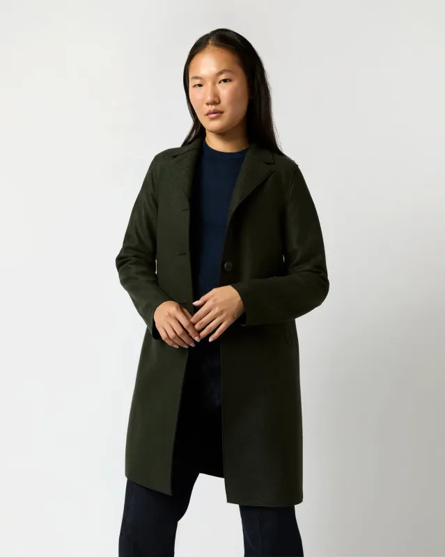 Button Up Boxy Coat in Dark Green sold by Mashburn