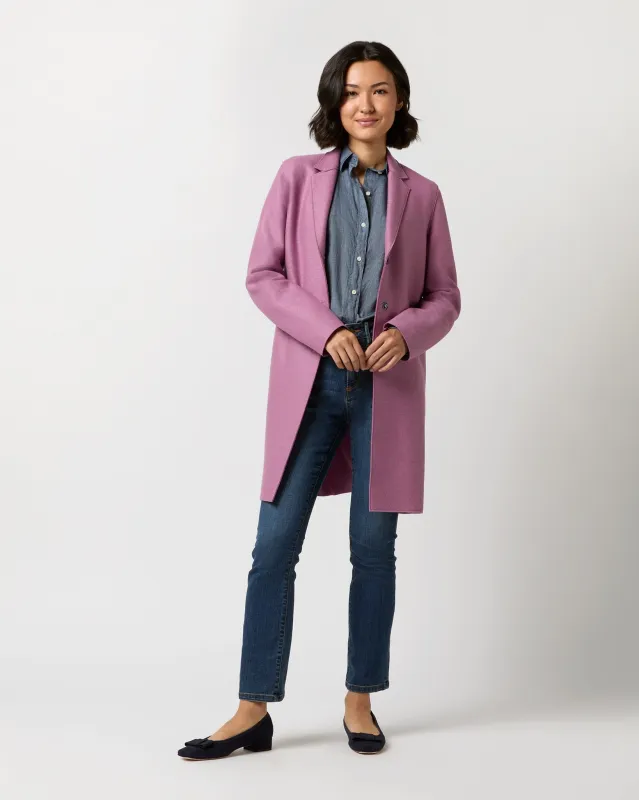Cocoon Coat in Mulberry sold by Mashburn