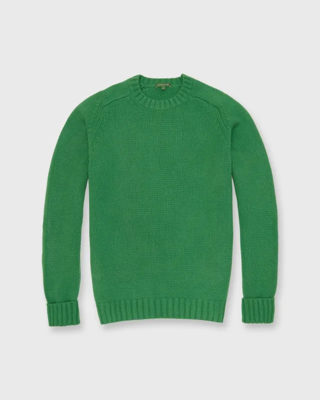 Mid-Gauge Crewneck Sweater in Leaf Cashmere sold by Mashburn