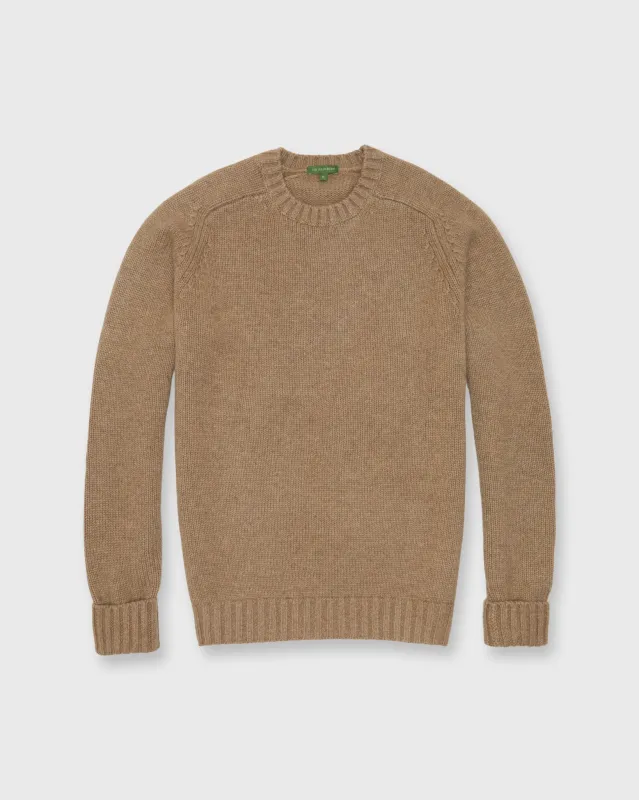 Mid-Gauge Crewneck Sweater in Heather Oat Cashmere made by Sid Mashburn