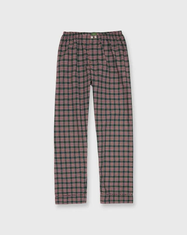 Pajama Pant in Hunter/Red/Sky Plaid Poplin sold by Mashburn