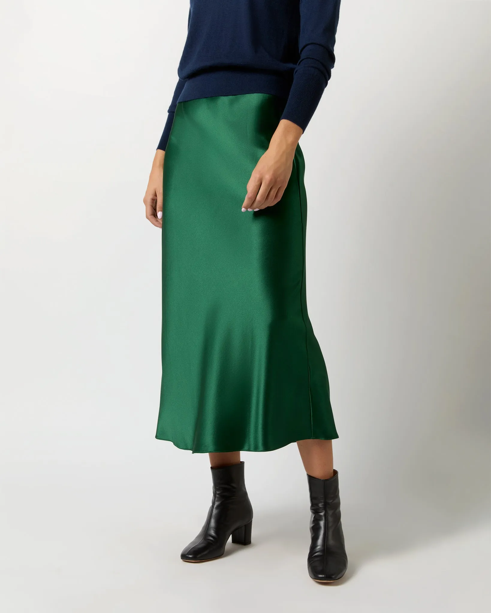 Mare Skirt in Forest Silk Charmeuse sold by Mashburn product image thumbnail 3