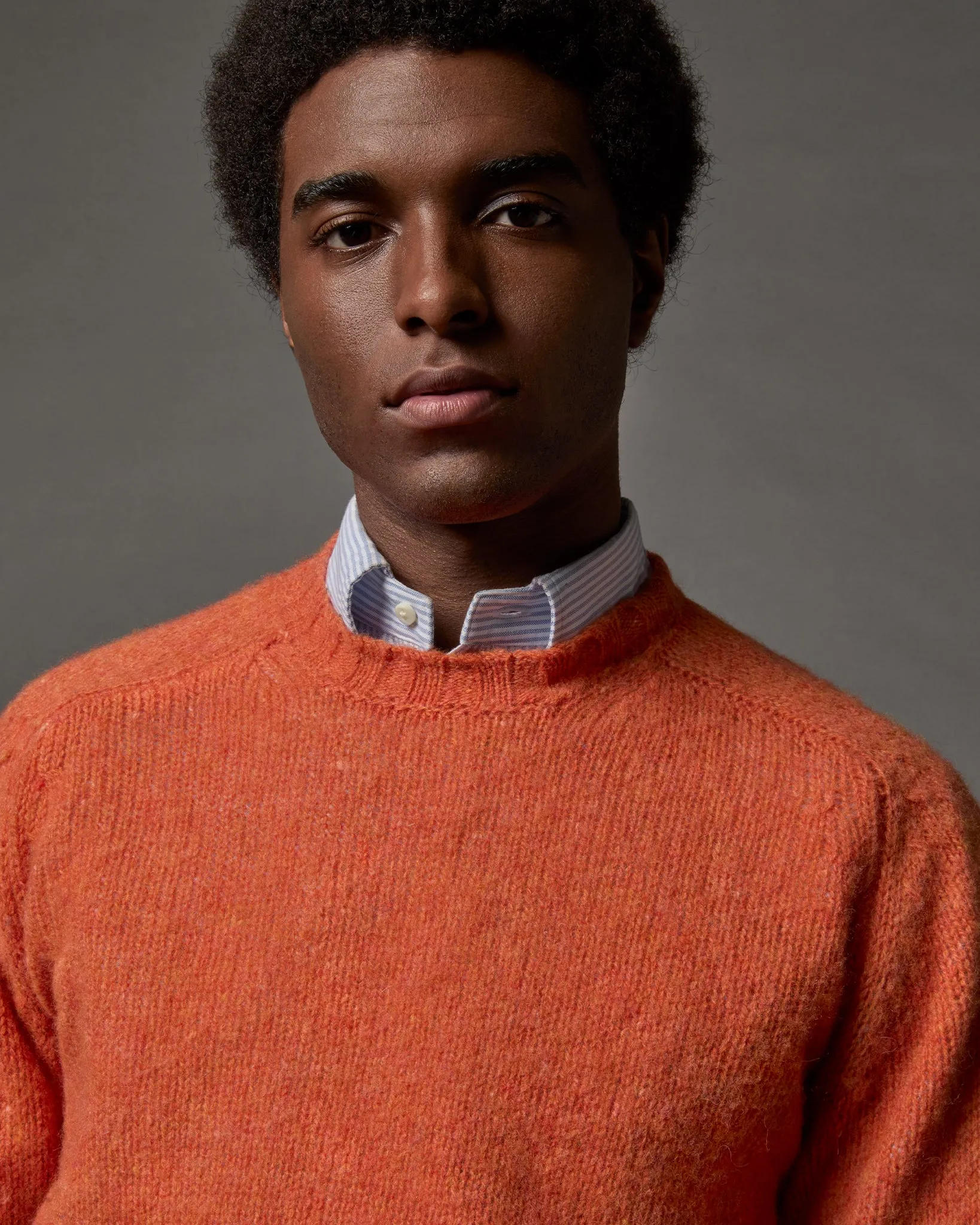 Washed Crewneck Sweater in Ginger Shetland Wool sold by Mashburn product image thumbnail 2