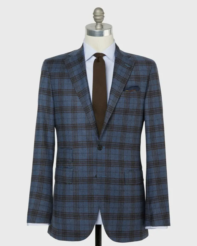 Virgil No. 4 Jacket in Blue/Brown Plaid Flannel sold by Mashburn