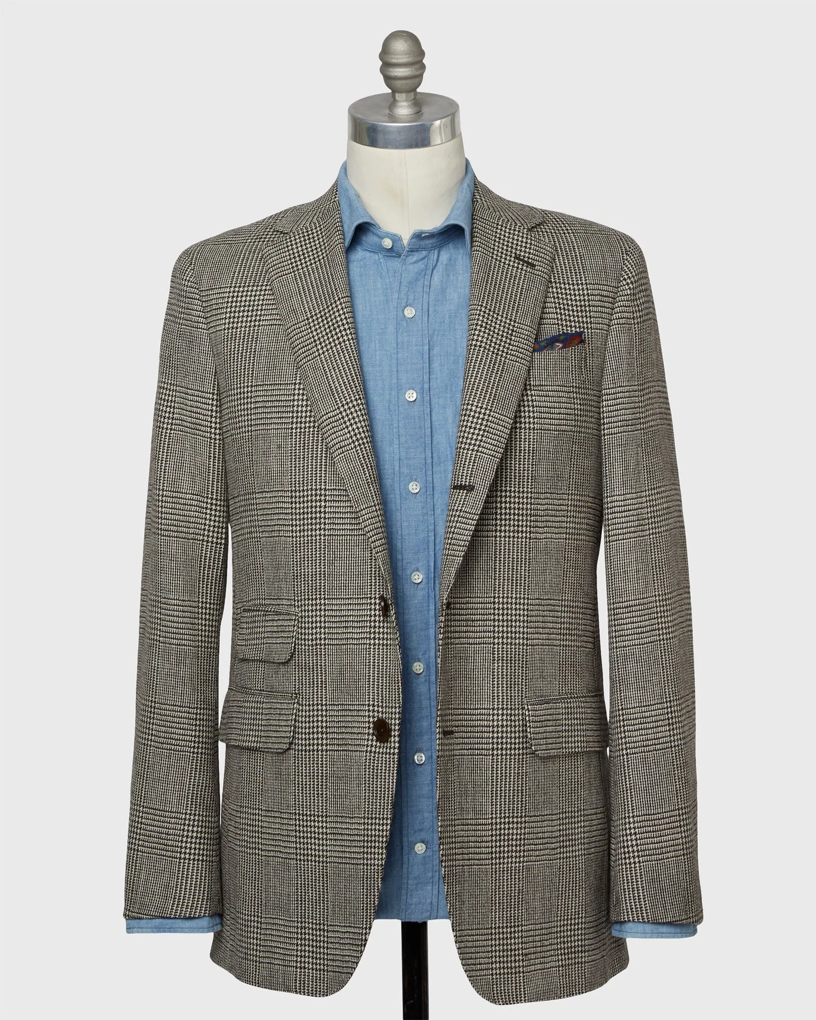 Virgil No. 2 Jacket in Chocolate/Bone Glen Plaid Tweed sold by Mashburn product image thumbnail 3