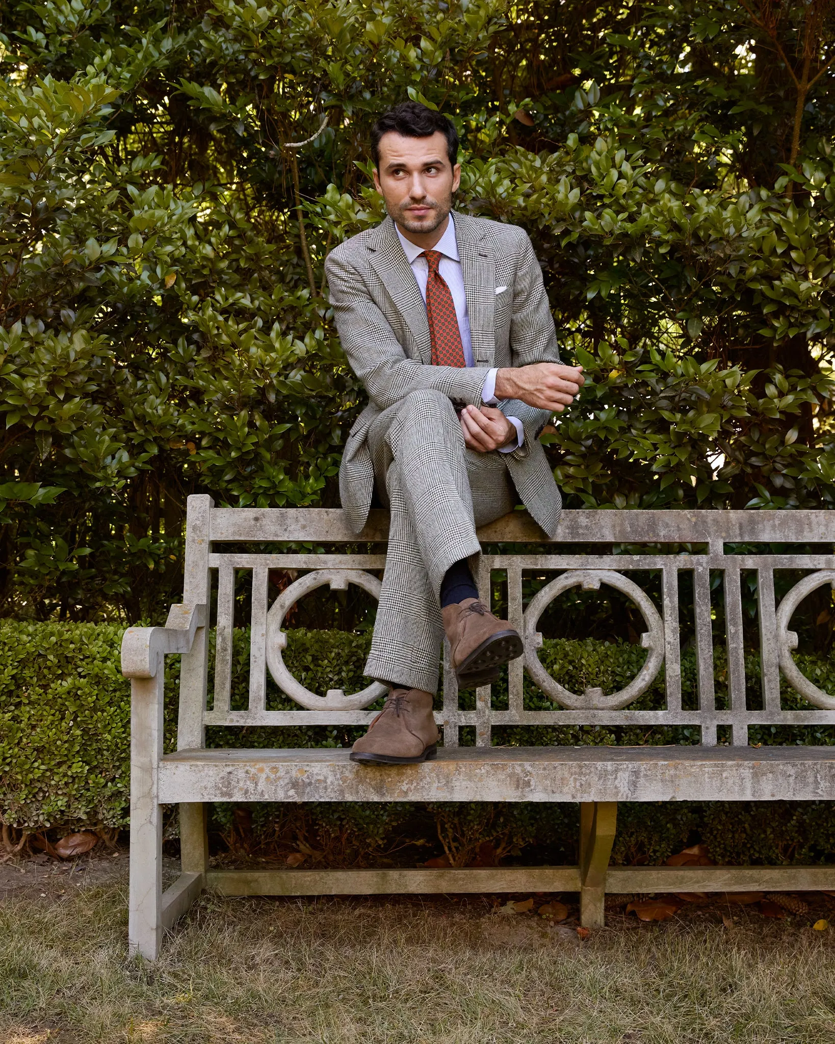 Virgil No. 2 Jacket in Chocolate/Bone Glen Plaid Tweed sold by Mashburn product image thumbnail 4