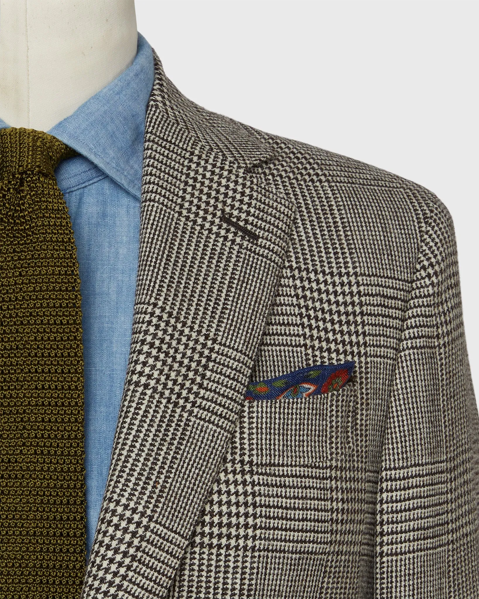 Virgil No. 2 Jacket in Chocolate/Bone Glen Plaid Tweed sold by Mashburn product image thumbnail 2
