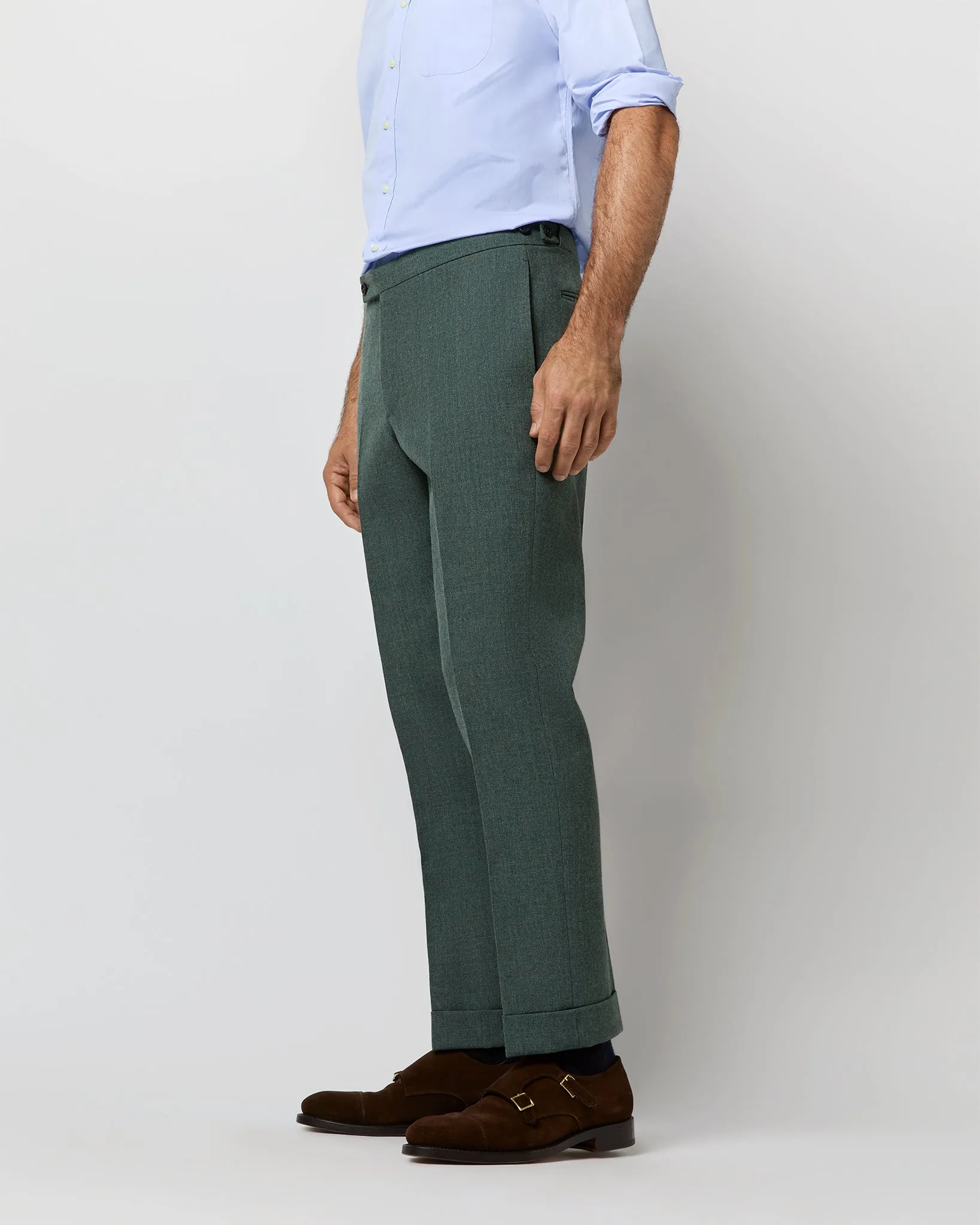 Side-Tab Dress Trouser in Meadow Country Cloth sold by Mashburn product image thumbnail 4