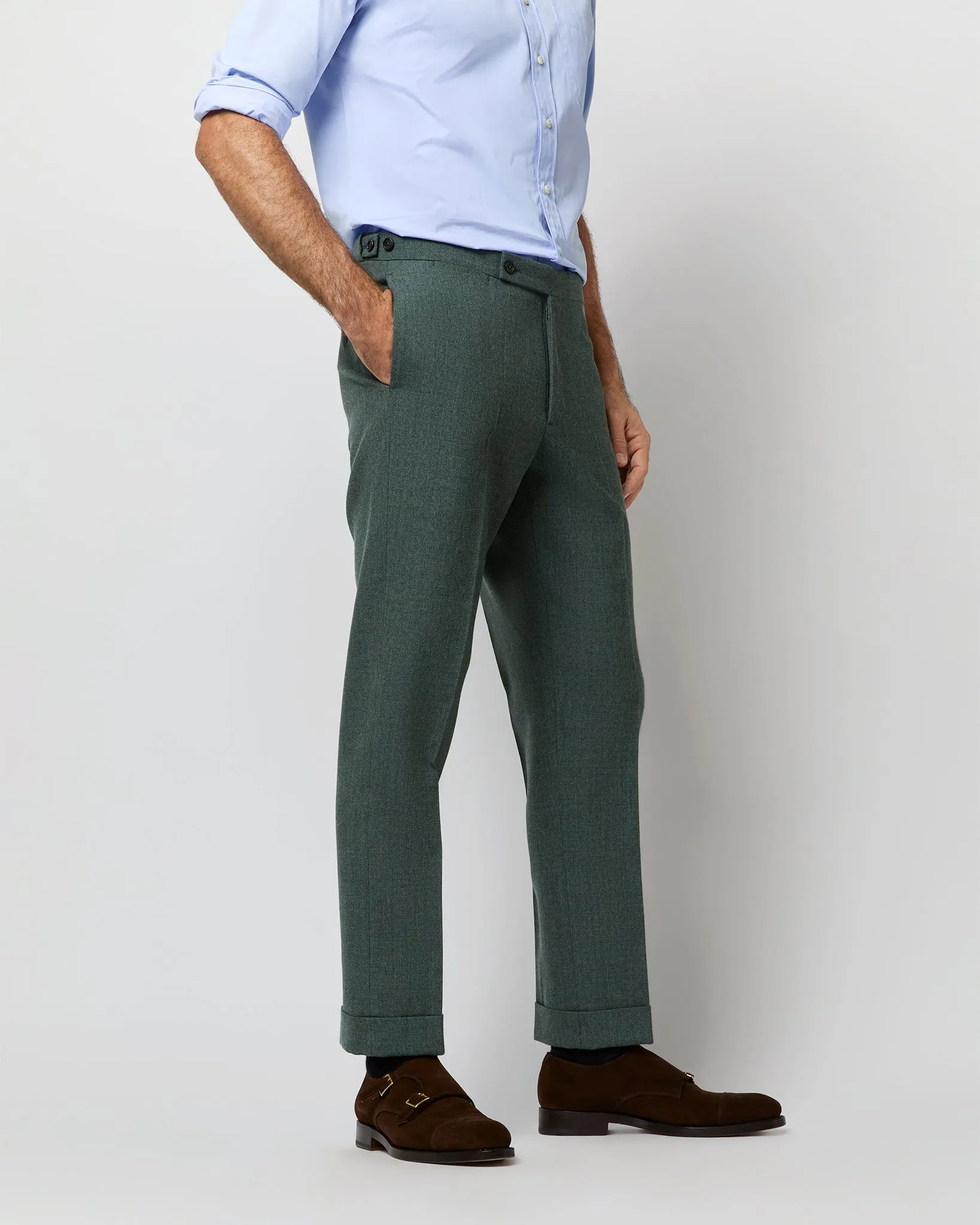 Side-Tab Dress Trouser in Meadow Country Cloth sold by Mashburn product image thumbnail 5
