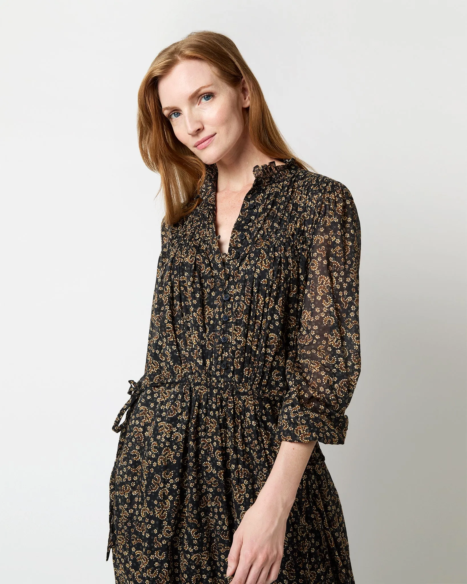 Dalida Dress in Black/Ochre sold by Mashburn product image thumbnail 2