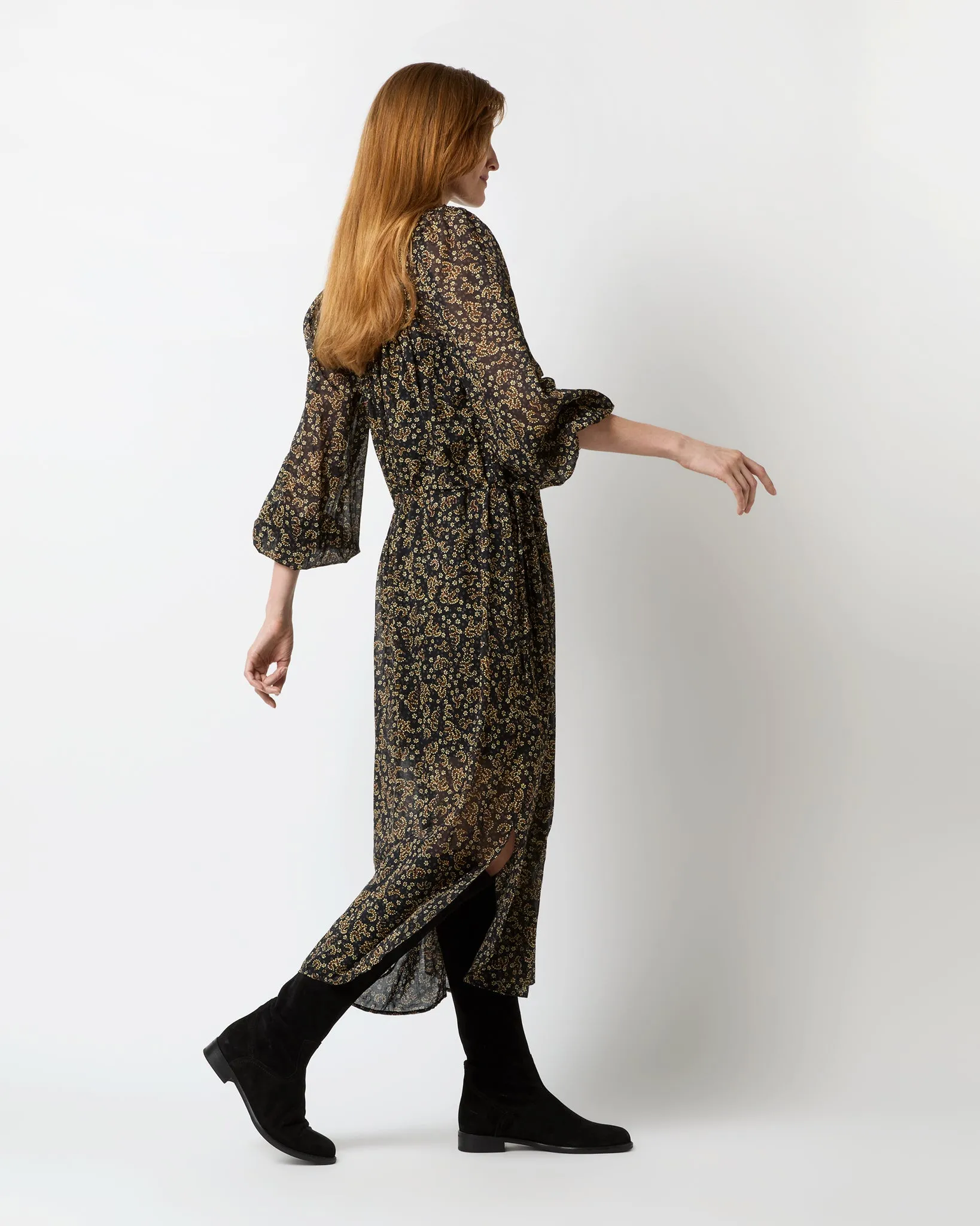 Dalida Dress in Black/Ochre sold by Mashburn product image thumbnail 5