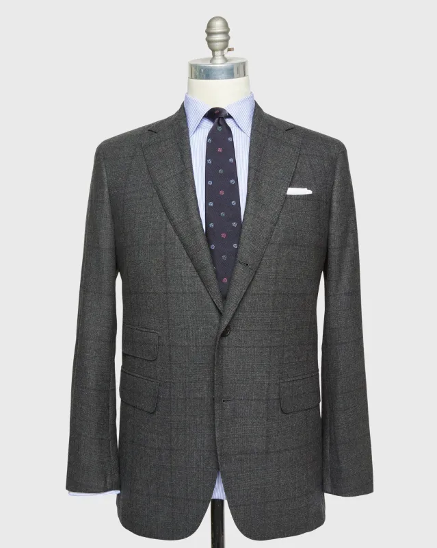 Virgil No. 2 Suit in Charcoal Glen Plaid Flannel sold by Mashburn