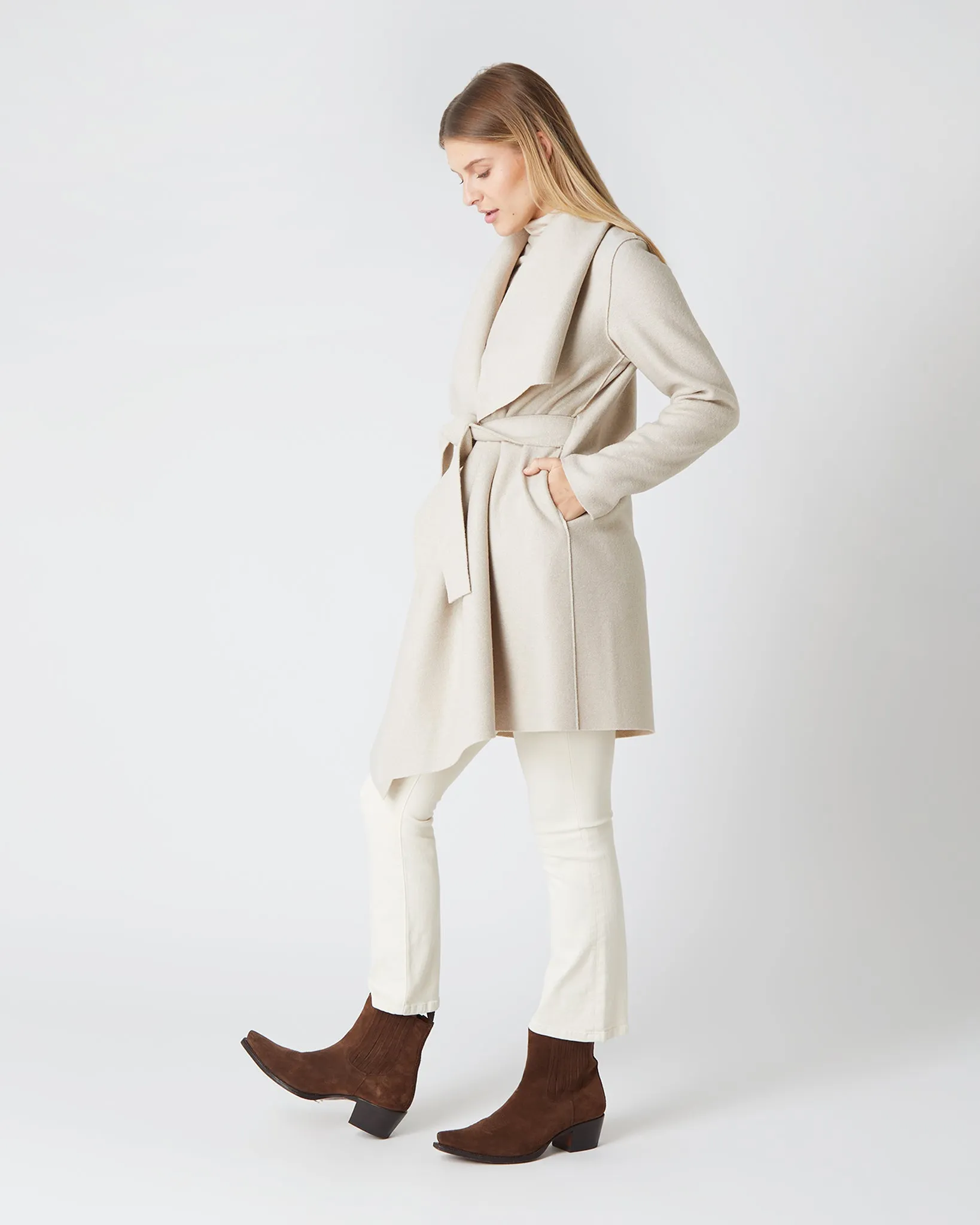 Short Blanket Coat in Almond sold by Mashburn product image thumbnail 3