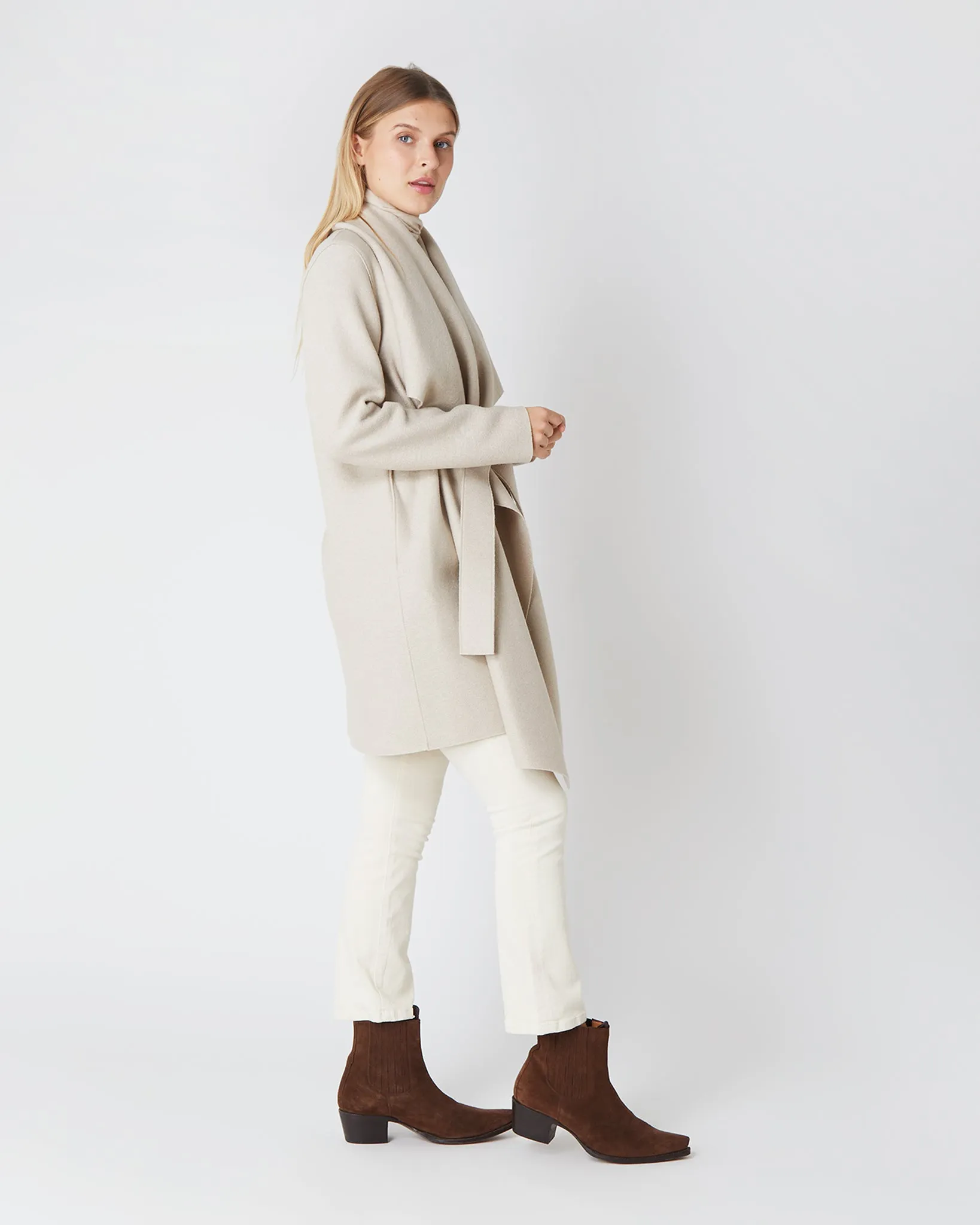 Short Blanket Coat in Almond sold by Mashburn product image thumbnail 5